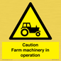 WV12112: Caution Farm machinery in operation