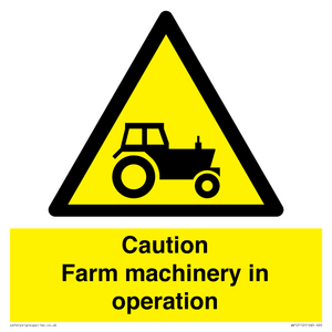 WV12112: Caution Farm machinery in operation