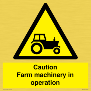 WV12112: Caution Farm machinery in operation