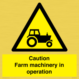 WV12112: Caution Farm machinery in operation