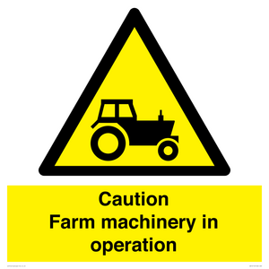 WV12112: Caution Farm machinery in operation