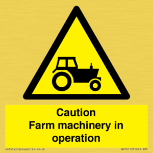 WV12112: Caution Farm machinery in operation