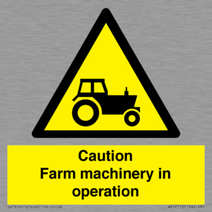 WV12112: Caution Farm machinery in operation