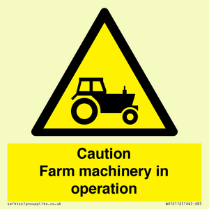 WV12112: Caution Farm machinery in operation