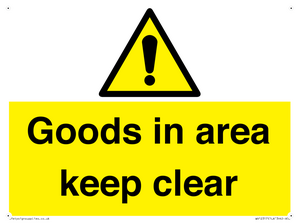 WV12317: Goods In Area Keep Clear floor sign