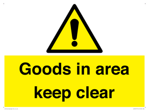 WV12317: Goods In Area Keep Clear floor sign