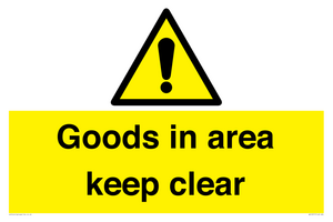 WV12317: Goods In Area Keep Clear floor sign