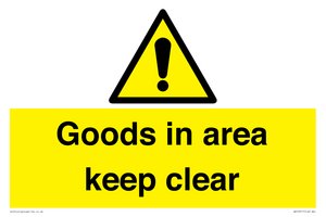 WV12317: Goods In Area Keep Clear floor sign