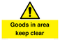 WV12317: Goods In Area Keep Clear floor sign