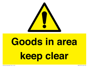 WV12317: Goods In Area Keep Clear floor sign