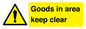 WV12317: Goods In Area Keep Clear floor sign