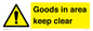 WV12317: Goods In Area Keep Clear floor sign