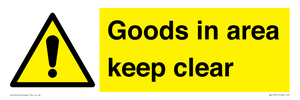 WV12317: Goods In Area Keep Clear floor sign