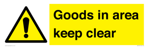 WV12317: Goods In Area Keep Clear floor sign