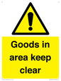 WV12317: Goods In Area Keep Clear floor sign