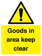 WV12317: Goods In Area Keep Clear floor sign