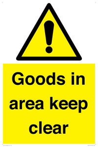 WV12317: Goods In Area Keep Clear floor sign