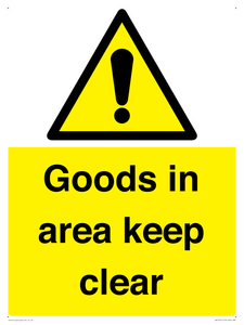 WV12317: Goods In Area Keep Clear floor sign