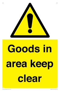 WV12317: Goods In Area Keep Clear floor sign