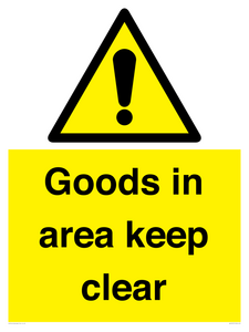 WV12317: Goods In Area Keep Clear floor sign