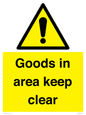 WV12317: Goods In Area Keep Clear floor sign