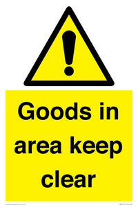 WV12317: Goods In Area Keep Clear floor sign