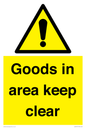 WV12317: Goods In Area Keep Clear floor sign