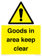 WV12317: Goods In Area Keep Clear floor sign