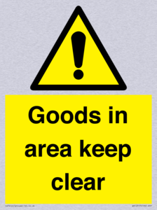 WV12317: Goods In Area Keep Clear floor sign