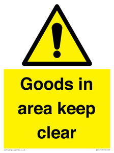 WV12317: Goods In Area Keep Clear floor sign
