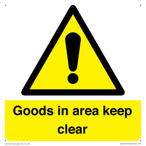 WV12317: Goods In Area Keep Clear floor sign