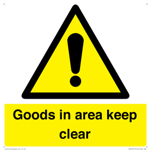 WV12317: Goods In Area Keep Clear floor sign