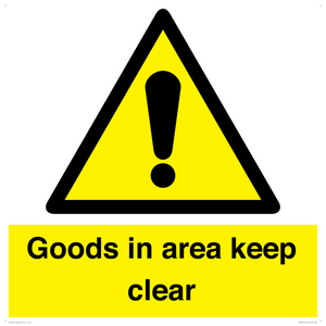 WV12317: Goods In Area Keep Clear floor sign
