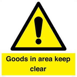 WV12317: Goods In Area Keep Clear floor sign