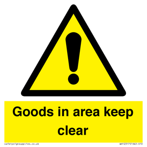 WV12317: Goods In Area Keep Clear floor sign