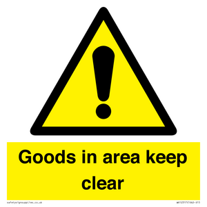 WV12317: Goods In Area Keep Clear floor sign