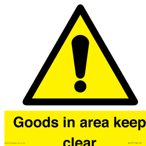 WV12317: Goods In Area Keep Clear floor sign