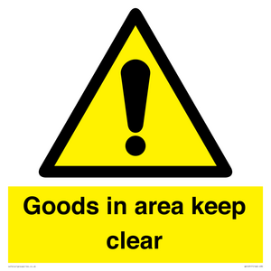 WV12317: Goods In Area Keep Clear floor sign