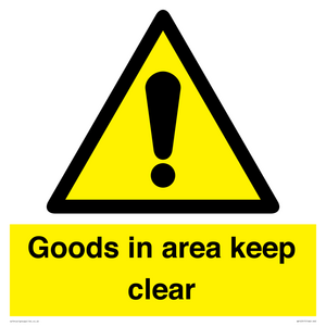 WV12317: Goods In Area Keep Clear floor sign