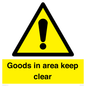 WV12317: Goods In Area Keep Clear floor sign