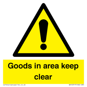 WV12317: Goods In Area Keep Clear floor sign