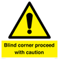 WV12336:  Blind corner proceed with caution Sign