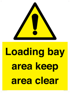 WV12343: Loading Bay Area Keep Area Clear Sign