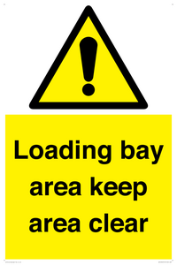 WV12343: Loading Bay Area Keep Area Clear Sign