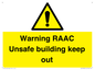 WV12348: Warning RAAC Unsafe building keep out