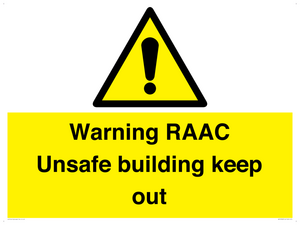 WV12348: Warning RAAC Unsafe building keep out