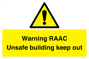 WV12348: Warning RAAC Unsafe building keep out