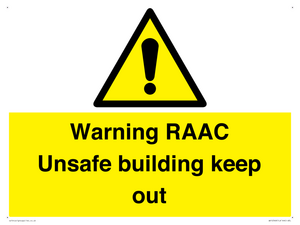 WV12348: Warning RAAC Unsafe building keep out