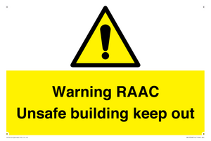 WV12348: Warning RAAC Unsafe building keep out