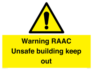 WV12348: Warning RAAC Unsafe building keep out
